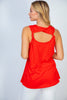 XMAS July  OPEN BACK TANK Short Sleeve Solid Knit Top - 2 Colors