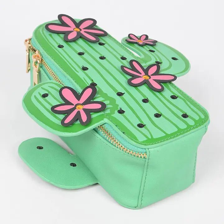 Cactus Vegan Leather Crossbody - Blush & Cactus