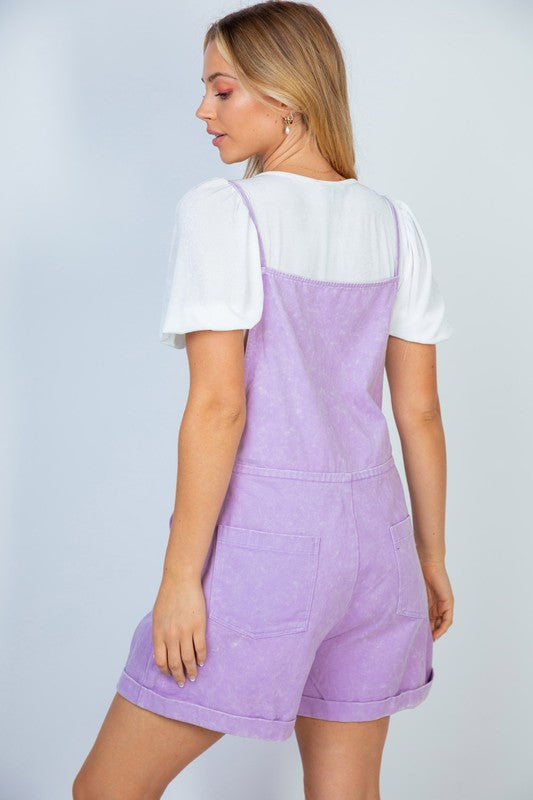 Sleeveless Solid Knit Overall Romper