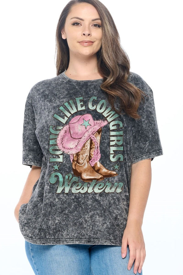 Long Live Cowgirls Western Graphic Tee - Curvy Size