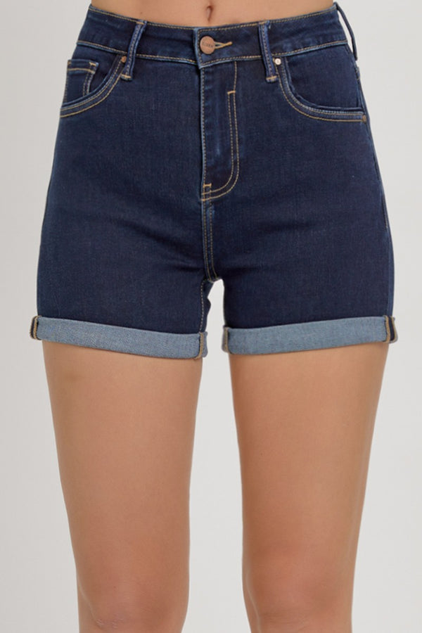 Risen High Rise Double Roll Up Shorts