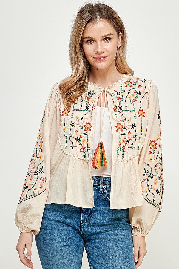 Embroidery & Trimmed Top