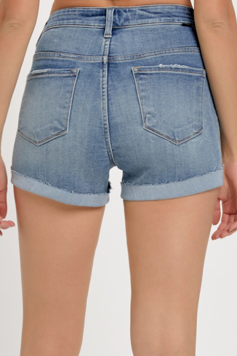 Risen High Rise Cuffed Crossover shorts