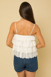 Tiered Eyelet Lace Top