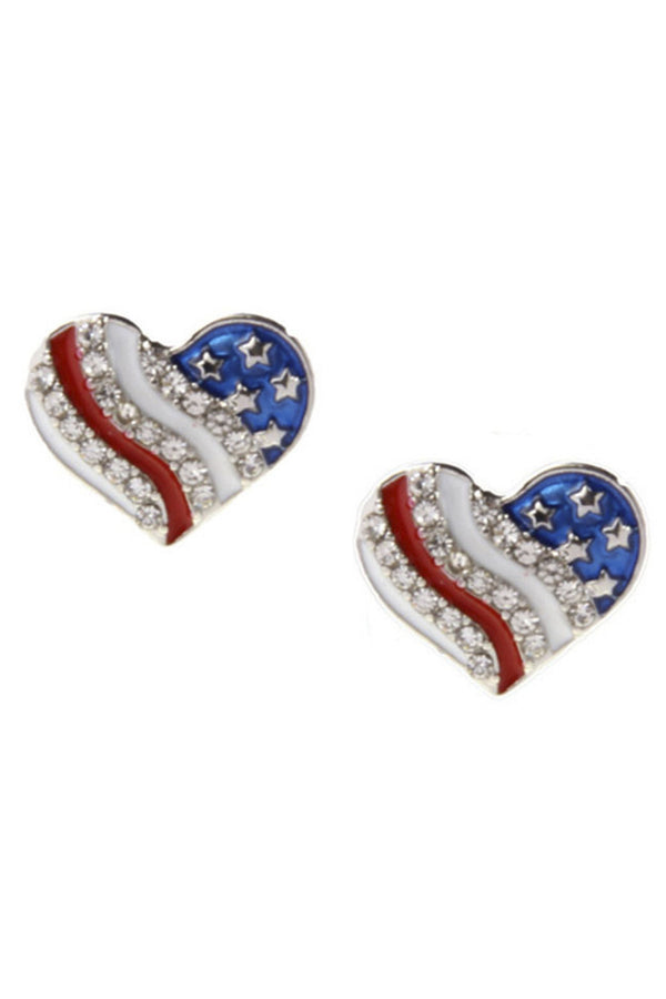 Patriotic Heart Earrings