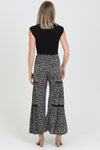 Angie Elastic Waist Wide Leg Pants With Lace Trim