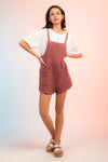 Sleeveless Double Gauze Overall Romper w/ Pockets - 3 Colors