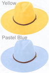 Braided Leather Belt, Suede Large Peach Top Fedora