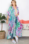 XMAS in July -Tropical Print Summer Long Kimono