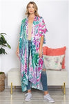 XMAS in July -Tropical Print Summer Long Kimono