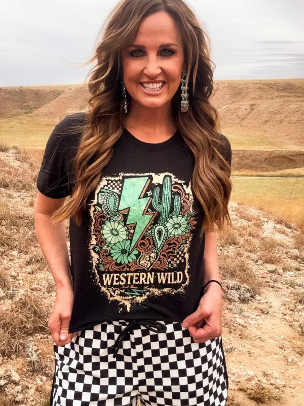 Western Wild Tee - Blush & Cactus