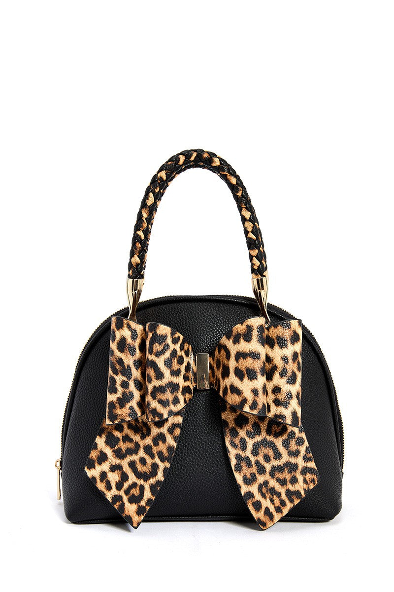 Like Dreams Black Leopard Bag