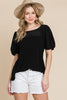 Solid Casual Top With Eyelet Detail - 2 Colors