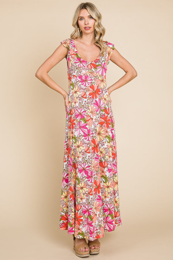 Emerald Collection Floral Printed Maxi Dress - Curvy Size