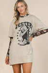 Western Graphic Relaxed Fit T-Shirt Dress