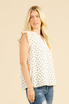 Ruffle Short Sleeve Top with Heart Design - Curvy Size