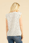 Ruffle Short Sleeve Top with Heart Design - Curvy Size