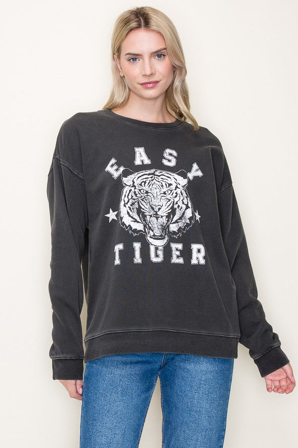Premium Wash Easy Tiger Graphic Sweatshirt