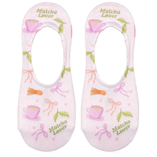No - Show Liner Socks - "Matcha Lover" - Soft Pink - Blush & Cactus
