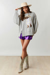 Halloween Boo Haw Sequin Ghost Sweatshirt