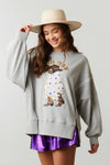 Halloween Boo Haw Sequin Ghost Sweatshirt