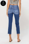 Vervet Melissa Mid Rise Crop Straight Jeans - Curvy Size