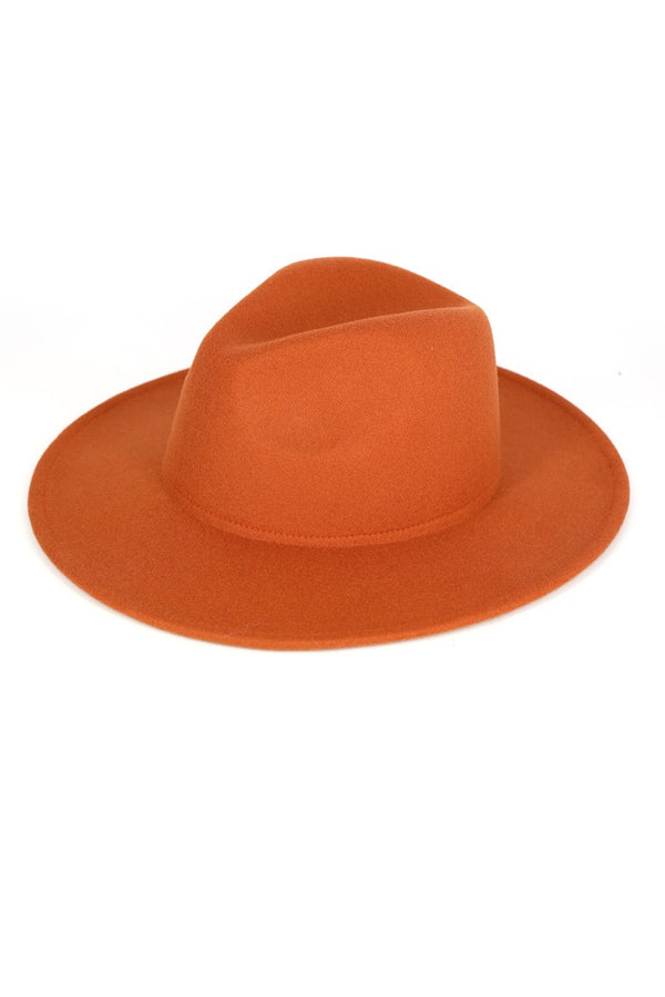 Solid Flat Brim Panama Hat