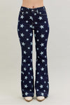Judy Blue HW All Over Star Print Rinse Wash Flare