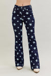 Judy Blue HW All Over Star Print Rinse Wash Flare