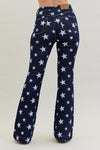 Judy Blue HW All Over Star Print Rinse Wash Flare
