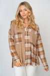 SALE White Birch Long Sleeve solid Thermal Knit Top - Curvy Size - Blush & Cactus