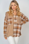 SALE White Birch Long Sleeve solid Thermal Knit Top - Curvy Size - Blush & Cactus