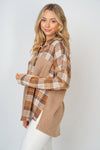 SALE White Birch Long Sleeve solid Thermal Knit Top - Curvy Size - Blush & Cactus