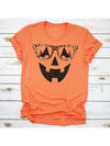 HALLOWEEN Pumpkin with Glasses Graphic Tee Orange