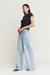 Mica Super High Wide Leg Raw Hem - Blush & Cactus