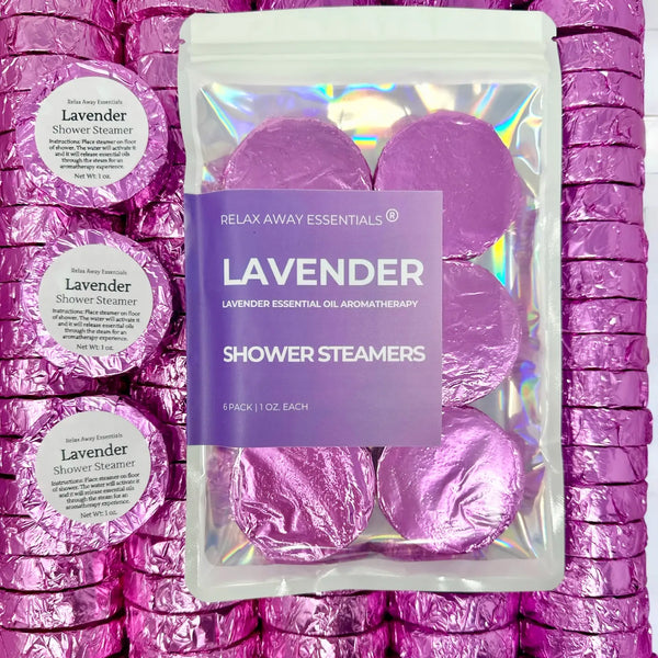 Lavender Shower Steamers 6 Pack - Made in USA - Spa Tablets - Blush & Cactus