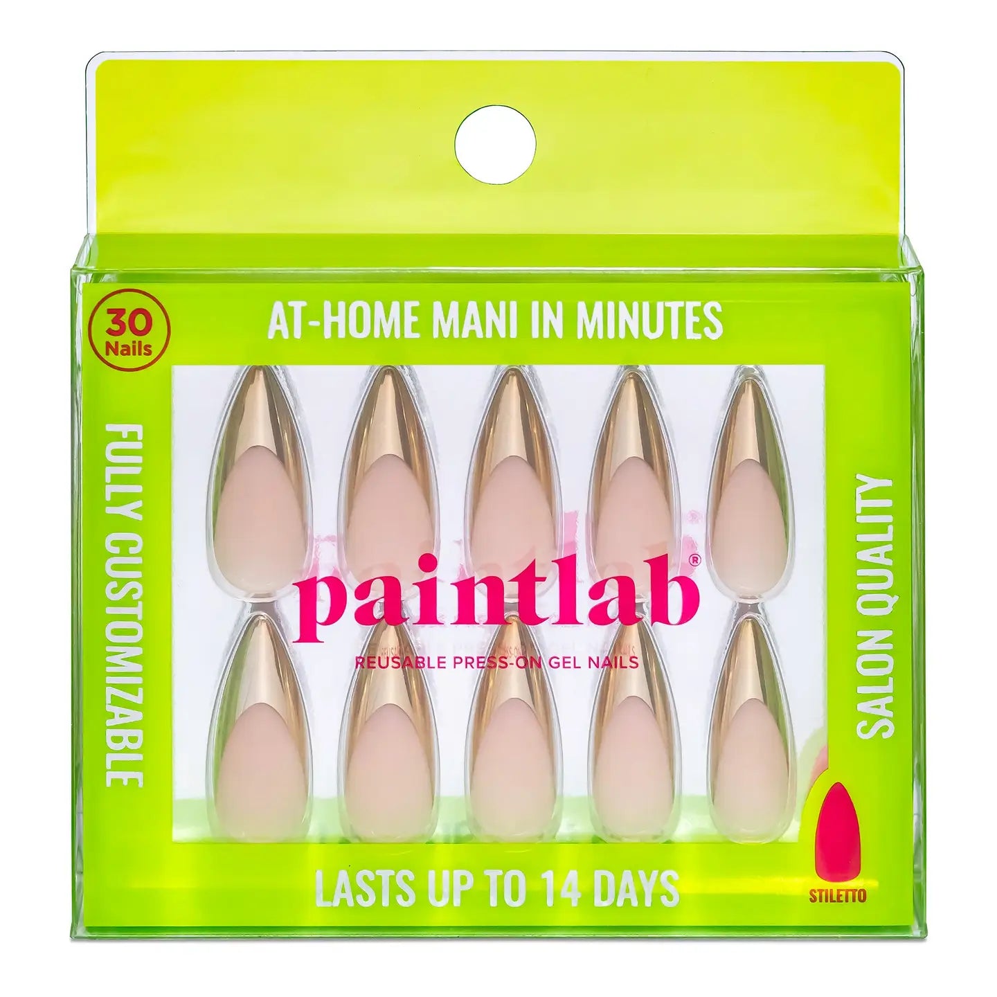PaintLab Gold Chrome Stiletto - Blush & Cactus