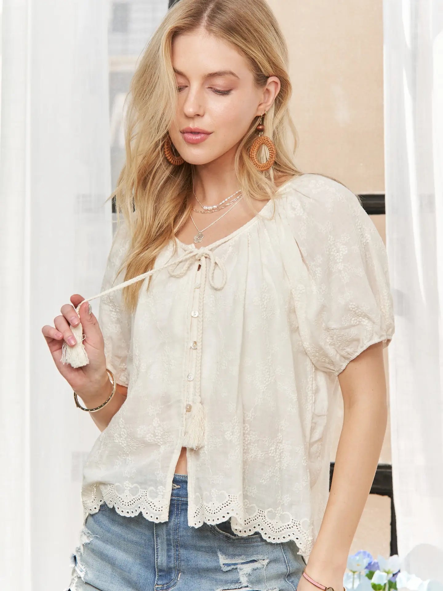 The Palm Society Top - Blush & Cactus