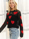 Heart Pattern Sweater Top - Blush & Cactus