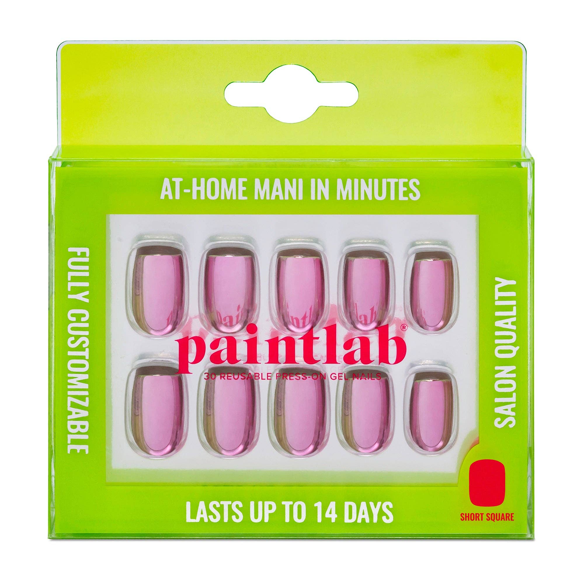 PaintLab Rose Chrome Nails Press On Nails - Blush & Cactus