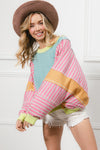 STRIPE MIXED AND MATCH LOOSE FIT TOP