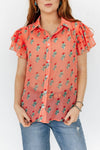 Cactus Coral Sunset Top