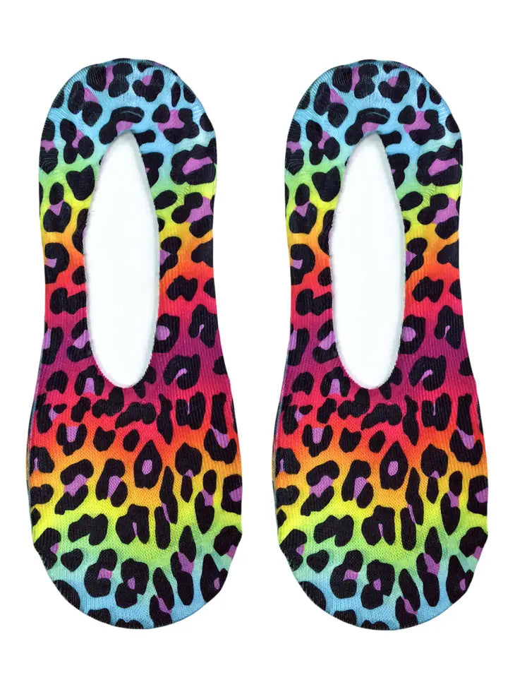 Neon Cheetah Liner Socks