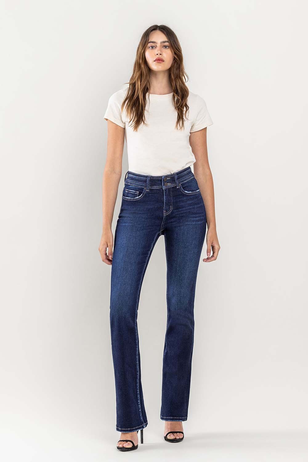 Vervet High Rise Bootcut Jeans W/Double Binding Waistband