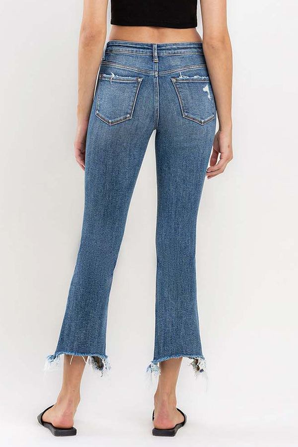 Vervet Mid Rise Distressed Crop Bootcut Jeans