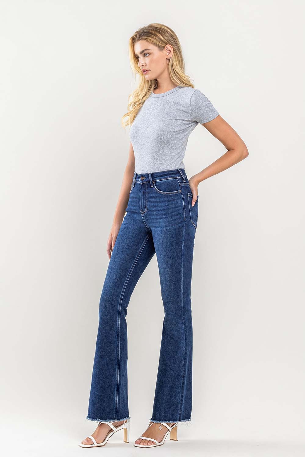 Vervet High Rise Raw Hem Bootcut Jeans - Curvy Size