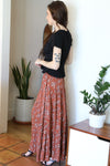 Angie Ditsy Print Smocked Waist Tiered Maxi Skirt
