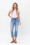 Vervet Mid Rise Regular Cropped Straight Jeans - Curvy Size