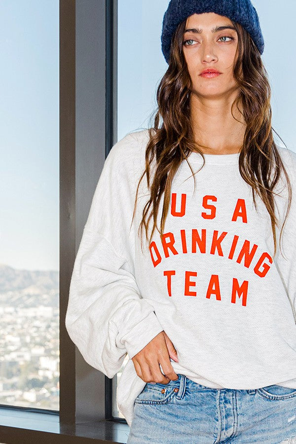 'USA DRINKING TEAM' Graphic Top