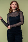 Heart Jacquard Long Sleeve Solid Knit Top - 2 Colors